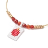 Adjustable Handmade MIYUKI Glass Seed Beads & Natural Agate Charm Bracelets BJEW-MZ00248-01-3