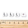 Letter Acrylic European Beads OPDL-R050-10mm-L-4