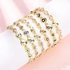 Brass Link Chain Bracelets for Women BJEW-D387-03G-1