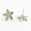 Non-Tarnish Flower Earring Settings 201 Stainless Steel Stud Earring Findings STAS-Q170-03-1