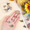 7 Pairs 7 Colors Monster Shape Alloy Adjustable Jean Button Pins AJEW-GO0001-33-3