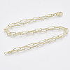 Brass Round Oval Paperclip Chain Necklace Making MAK-S072-04B-LG-2