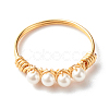 Round Shell Pearl Beads Finger Rings X1-RJEW-TA00001-8