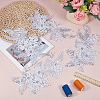 4Pcs Flower & Leaf Polyester and Plastic Applqiues PATC-CY0001-49A-4