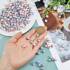 210Pcs 6 Styles Floral Printed Porcelain Beads PORC-DC0001-15-3