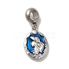 304 Stainless Steel Dodger Blue Enamel European Dangle Charms STAS-G308-34P-1