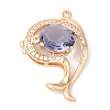 Brass with K9 Glass & Rhinestone Pendants KK-Q770-05G-2
