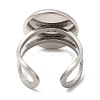 Non-Tarnish 304 Stainless Steel Open Cuff Findings STAS-R123-02B-P-3