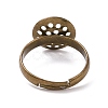 DIY Antique Bronze Adjustable Brass Sieve Ring Bases X-EC163-3NFAB-3