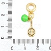 Brass Micro Pave Clear Cubic Zirconia Sports European Dangle Charms KK-H273-07G-3