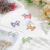 40Pcs 5 Colors Dog Shape Iron Covered with PET Plastic Paper Clips AJEW-LP0005-58-1