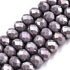 Electroplate Glass Beads Strands EGLA-A034-P6mm-B05-1