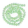 Electroplate Transparent Glass Beads Strands GLAA-H040-01A-2