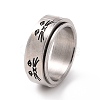 Black Enamel Cat Rotating Fidget Band Ring RJEW-I089-04P-1