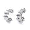 Non-Tarnish 304 Stainless Steel Oval Stud Earrings EJEW-H115-25P-1
