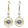 Alloy Enamel Evil Eye Dangle Earrings with Crystal Rhinestone EJEW-JE05387-2