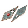 Tibetan Style Alloy with Acrylic Big Pendants PALLOY-F319-05A-R-2