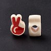 Rubberized Style Acrylic European Beads SACR-E009-18-4