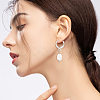 2 Pairs 2 Colors Plastic Imitaion Pearl Beaded Dangle Leverback Earrings EJEW-FI0001-03-6