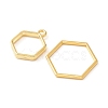 10Pcs Alloy Open Back Bezel Pendants and Links PALLOY-YWC0002-01G-2
