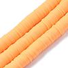 Flat Round Handmade Polymer Clay Beads CLAY-R067-10mm-15-1