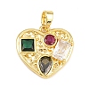 Valentine's Day Brass Micro Pave Cubic Zirconia Pendants KK-T086-01D-1
