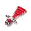 Glass Seed Beads Pendants PALLOY-MZ00381-05-4