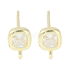 Brass Pave Clear Cubic Zirconia Stud Earring Findings KK-F875-01G-1