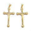Brass Micro Pave Clear Cubic Zirconia Pendants ZIRC-J025-43G-1
