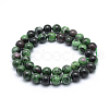 Natural Ruby in Zoisite Round Beads Strands G-P331-02-10mm-2