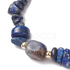 Natural Sodalite Cuboid & Lapis Lazuli Chip Beaded Stretch Bracelets for Women BJEW-JB10808-07-3