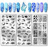 Stainless Steel DIY Nail Art Templates MRMJ-WH0092-054-1