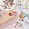 40Pcs 10 Colors Natural & Synthetic Mixed Gemstone Chip Pendants PALLOY-AB00151-3