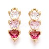 Brass Micro Pave Cubic Zirconia Charms X-KK-N263-95B-G-1
