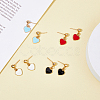 4 Pairs 4 Colors Alloy Enamel Dangle Stud Earrings EJEW-FI0003-05-4