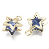 Brass Micro Cubic Zirconia Charms X-KK-N235-034C-2