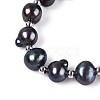 Adjustable Natural Pearl with Brass Chain Slider Bracelets for Women Girl BJEW-T022-16B-3