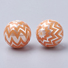 Printed Imitation Pearl Acrylic Beads MACR-R558-01B-2