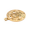304 Stainless Steel Hollow Pendants STAS-P321-02G-3