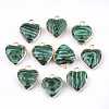 Electroplate Synthetic Malachite Pendants G-T112-03D-1