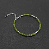 Natural Peridot Bead Bracelet ZW6419-4-2