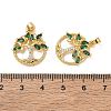 Brass Micro Pave Cubic Zirconia Pendants CU-CBA84C5-09G-02-3