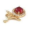Brass with K9 Glass & Rhinestone Pendants KK-C024-09KCG-02-3