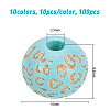 100Pcs 10 Colors Painted Natural Wood Beads WOOD-OC0002-08-2