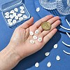26Pcs 26 Styles Natural Shell Teardrop Charms with Golden Tone Metal Letter Slices SHEL-CJ0001-33-4