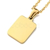 Ion Plating(IP) Rectangle with Initial Letter 304 Stainless Steel Pendant Necklace NJEW-R265-04G-K-2