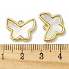 Ion Plating(IP) 304 Stainless Steel Pave Shell Pendants FIND-Z028-24G-3