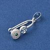 Rack Plating Brass Micro Pave Cubic Zirconia Ice Pick Pinch Bails KK-F873-19S-2