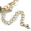 Brass Micro Pave Cubic Zirconia Strass & Paperclip Chain Bracelets BJEW-C052-04G-4