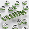Brass Grade A Rhinestone Spacer Beads RSB036NF-10-1